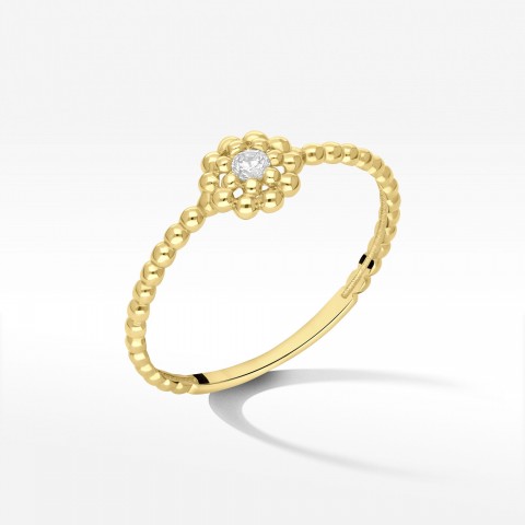 Pierścionek ze złota z cyrkonią