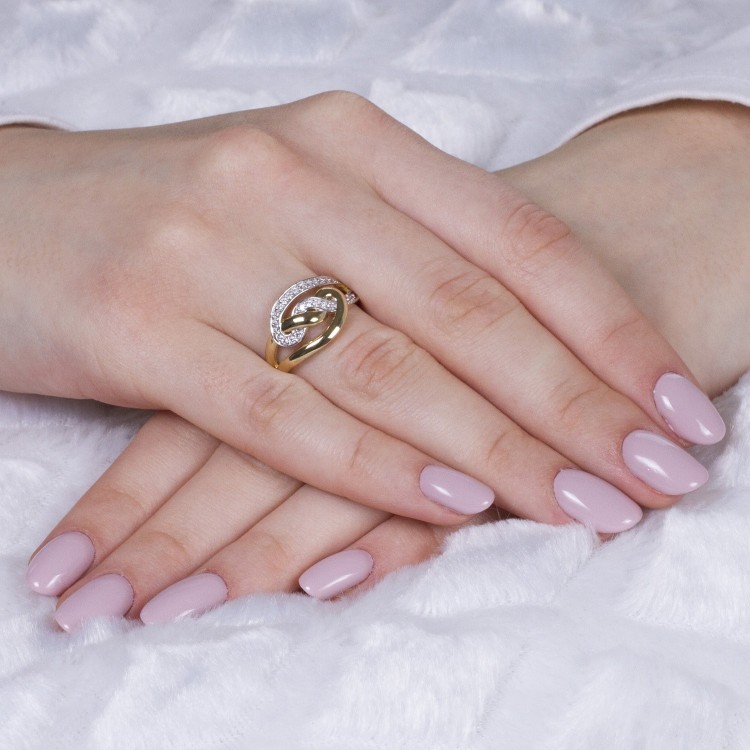 Pierścionek ze złota z cyrkoniami