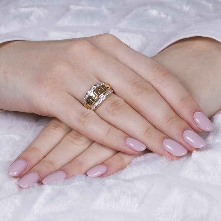 Pierścionek ze złota z greckim wzorem