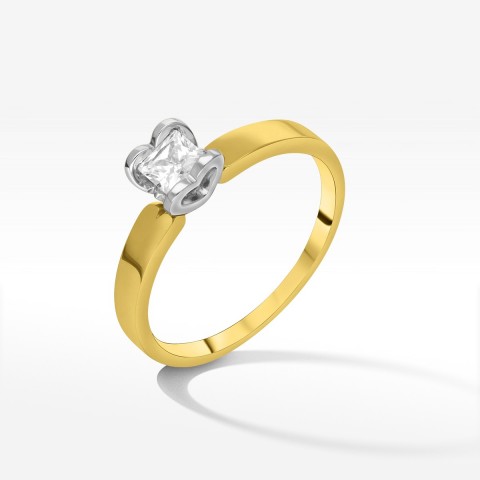 Pierścionek ze złota z cyrkoniami