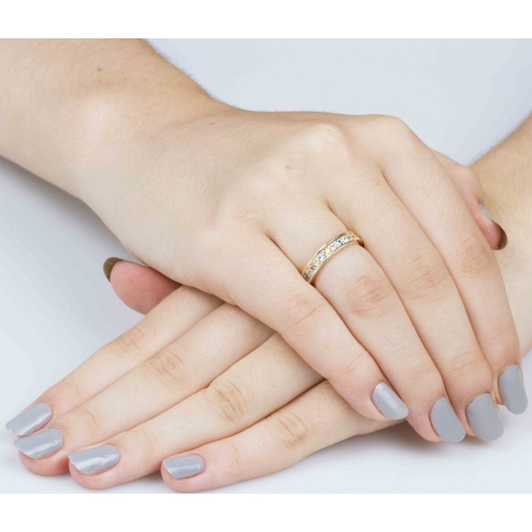 Pierścionek ze złota z cyrkoniami