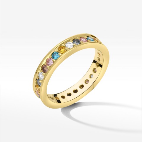 Pierścionek ze złota z cyrkoniami