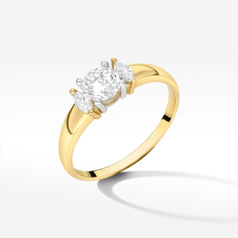 Pierścionek ze złota z cyrkoniami