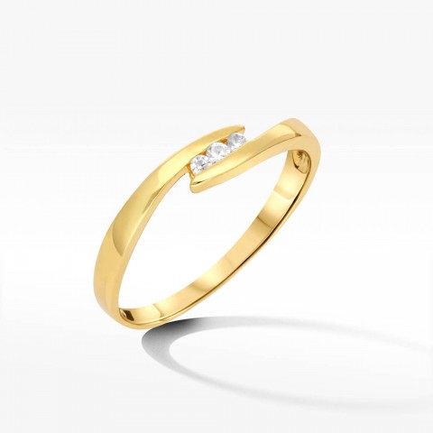 Pierścionek ze złota z cyrkoniami