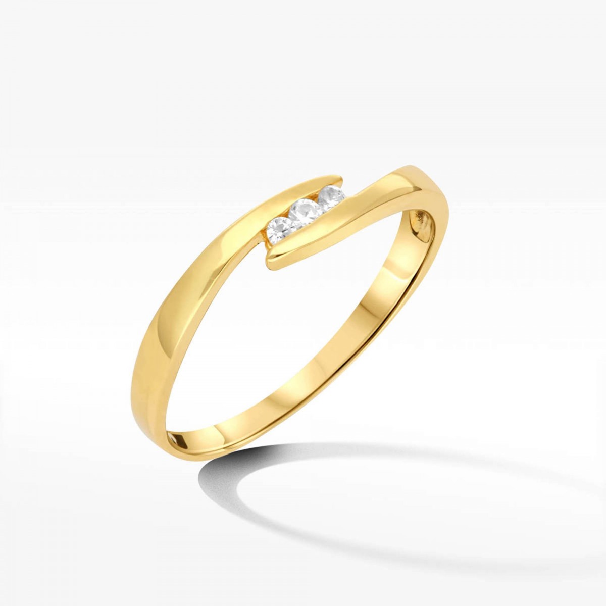 Pierścionek ze złota z cyrkoniami