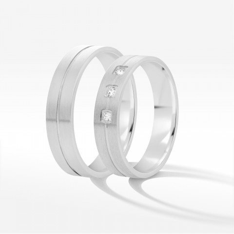 Obrączki ślubne z białego złota 5mm płaskie