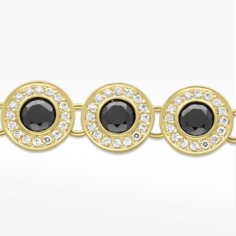 Bransoletka ze złota z cyrkoniami 19cm