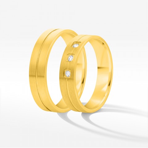 Obrączki ślubne z żółtego złota 5mm płaskie