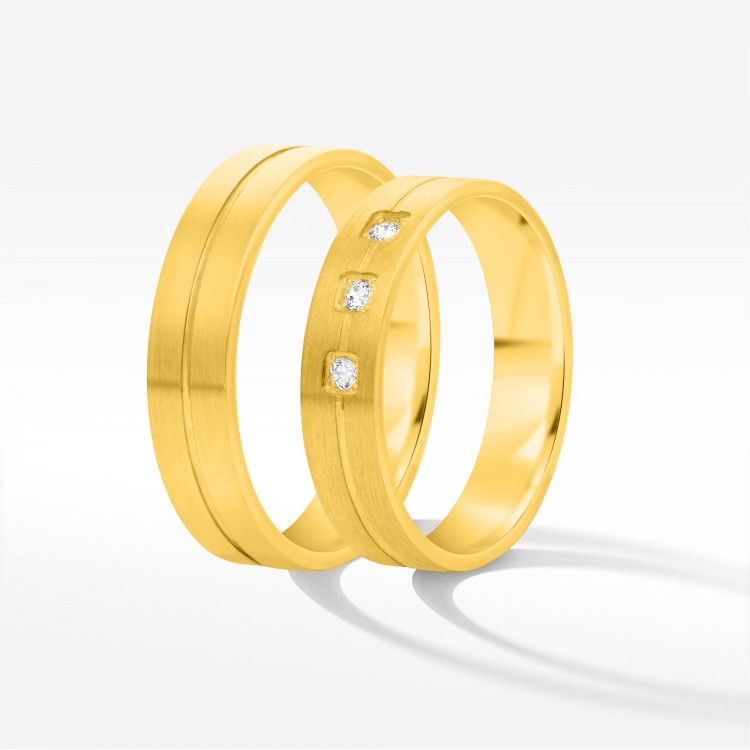 Obrączki ślubne z żółtego złota 5mm płaskie