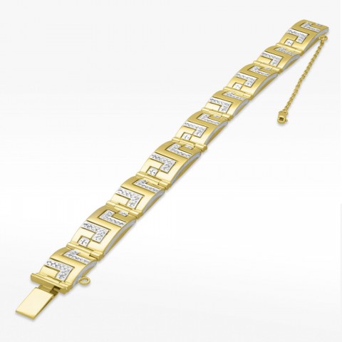 Bransoletka ze złota z białymi cyrkoniami 19cm