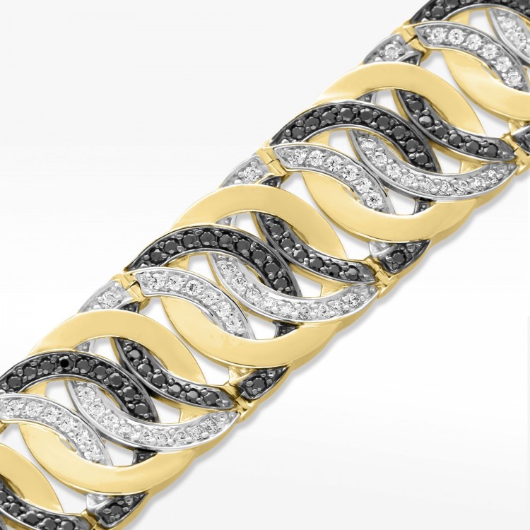 Bransoletka ze złota z cyrkoniami 19cm