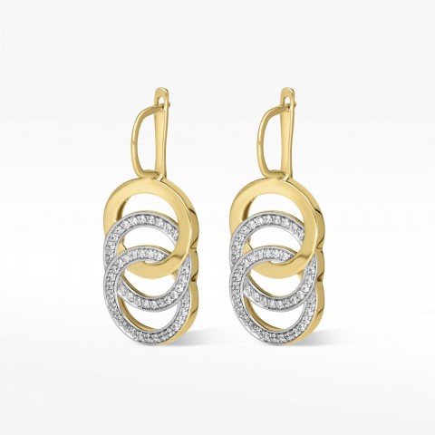 Kolczyki ze złota z białymi cyrkoniami