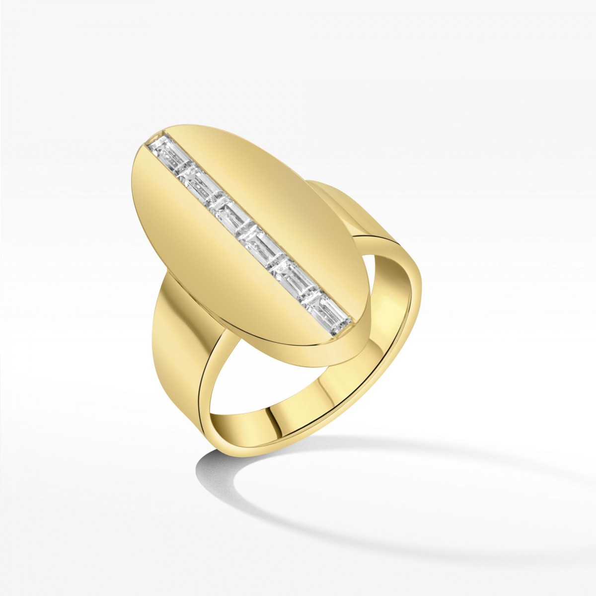 Pierścionek ze złota z białymi cyrkoniami