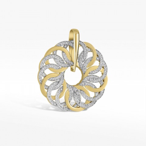 Zawieszka ze złota z białymi cyrkoniami