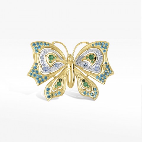 Zawieszka ze złota motyl z cyrkoniami