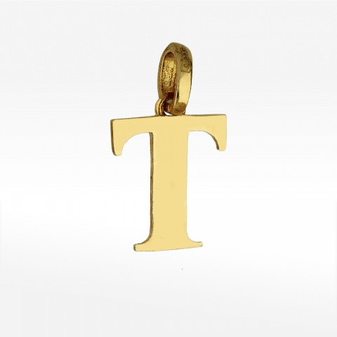 Złota zawieszka literka T
