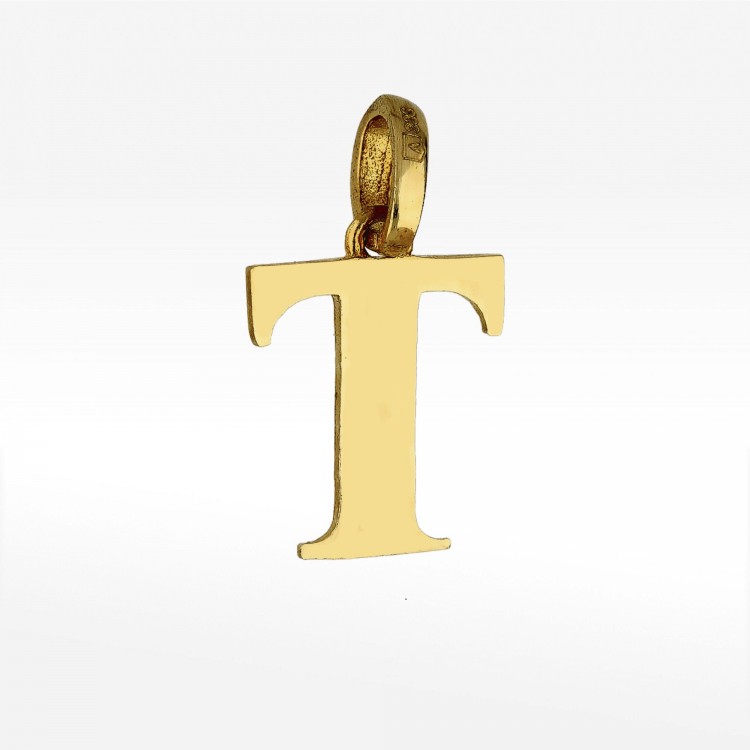 Złota zawieszka literka T