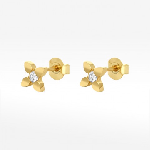 Złote kolczyki kwiatki