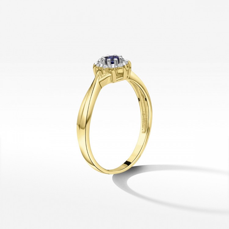 Pierścionek ze złota z szafirem