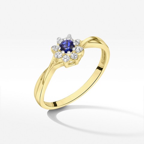 Pierścionek ze złota z szafirem