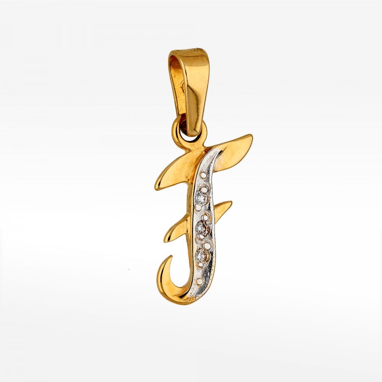 Zawieszka ze złota literka F