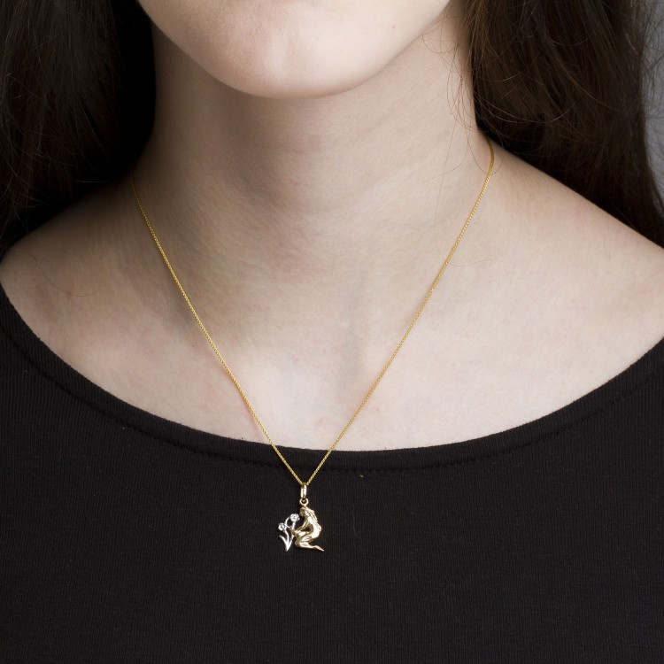 Zawieszka ze złota znak zodiaku panna