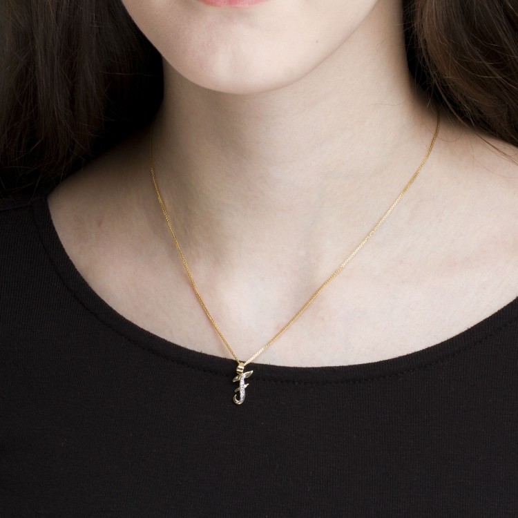 Zawieszka ze złota literka F