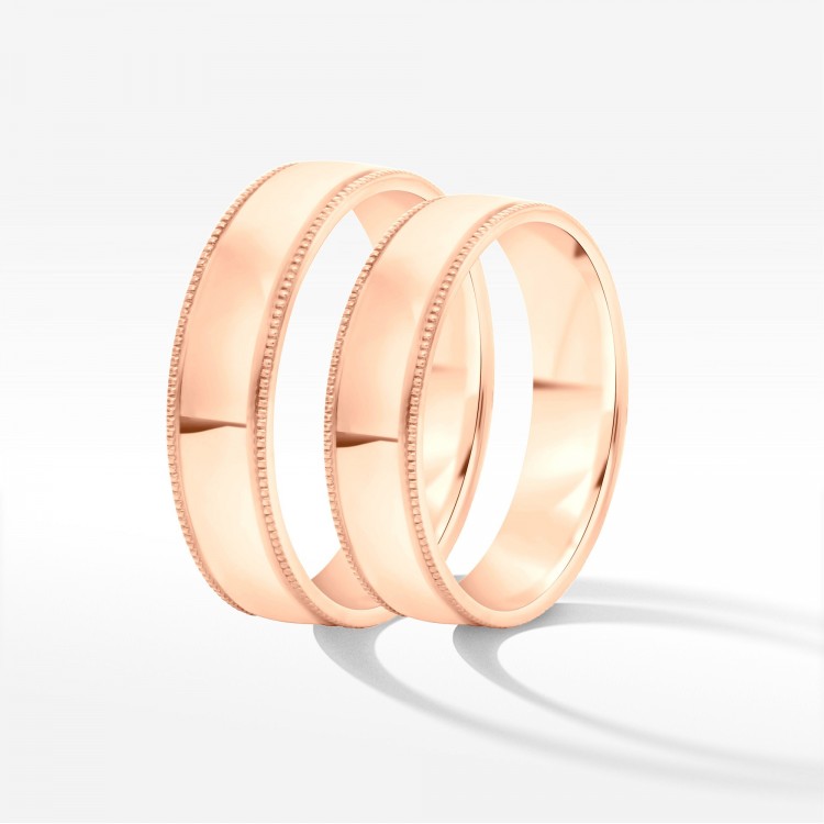 Obrączki ślubne z różowego złota 4.5mm półokrągłe