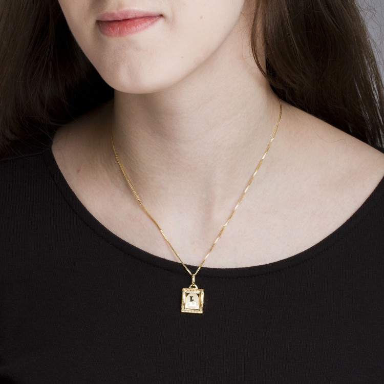 Zawieszka ze złota literka Ł