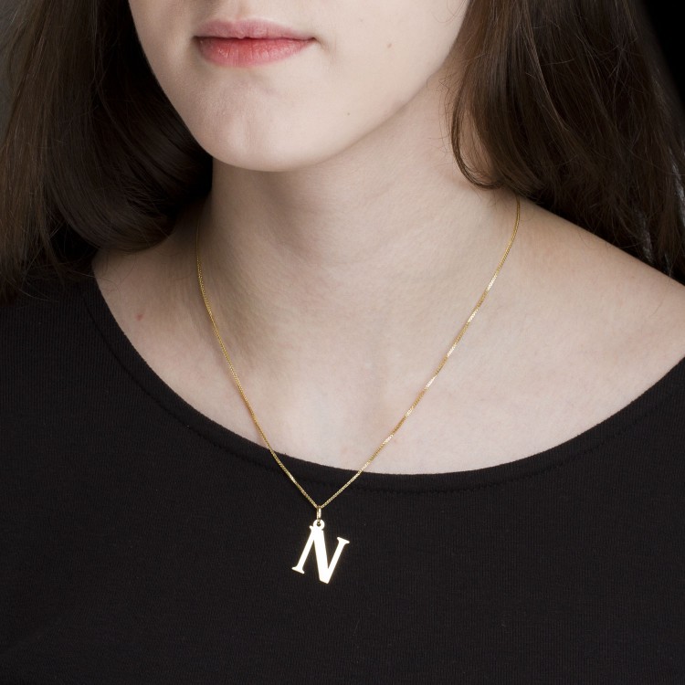 Zawieszka ze złota literka N