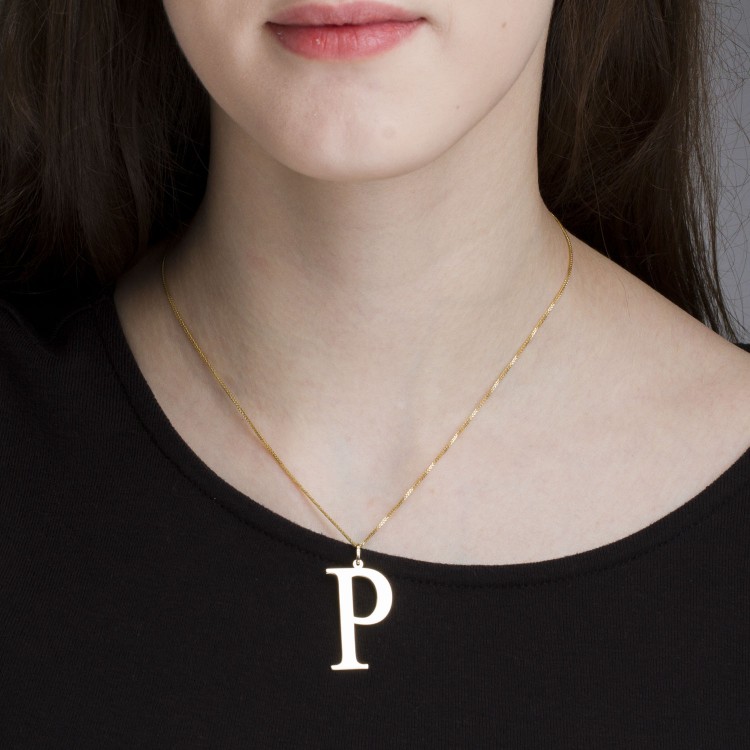 Zawieszka ze złota literka P