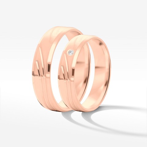 Obrączki ślubne z żółtego złota 5.5mm fazowane