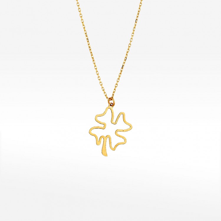 Naszyjnik ze złota z koniczynką 42-45cm