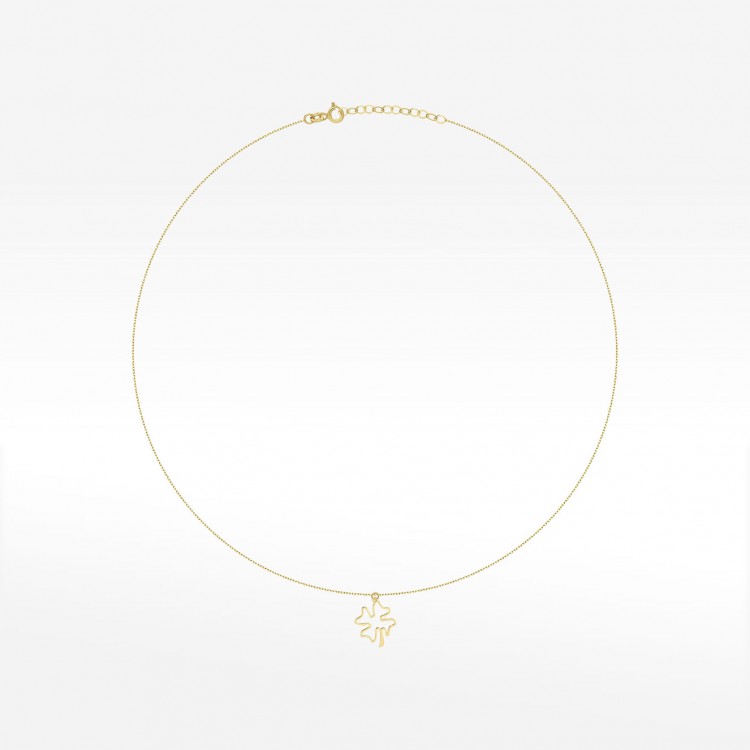 Naszyjnik ze złota z koniczynką 42-45cm