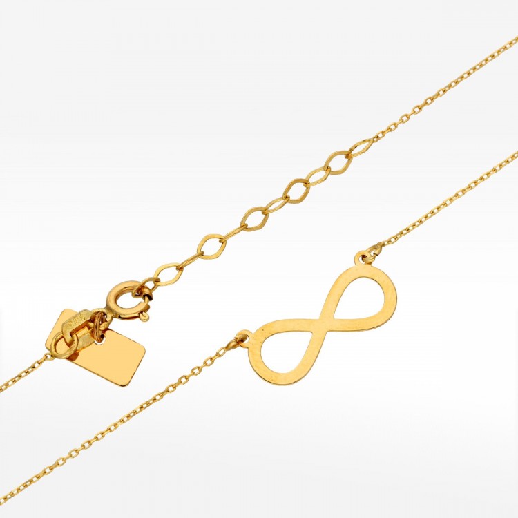 Naszyjnik ze złota z symbolami nieskończoności 42-45cm