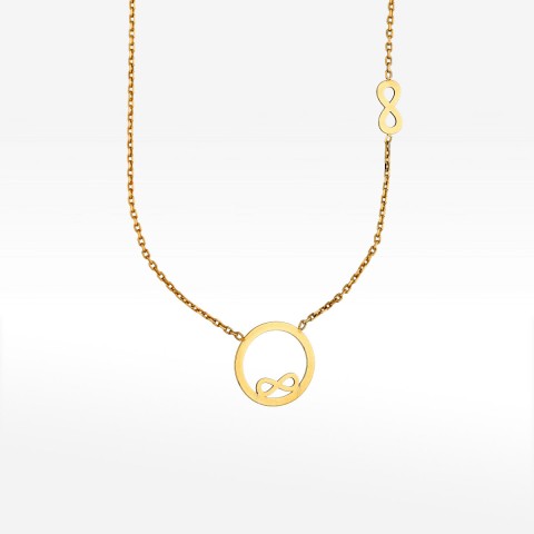 Naszyjnik ze złota symbole nieskończoności 42-45cm