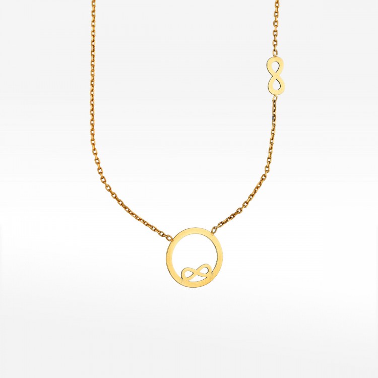 Naszyjnik ze złota symbole nieskończoności 42-45cm