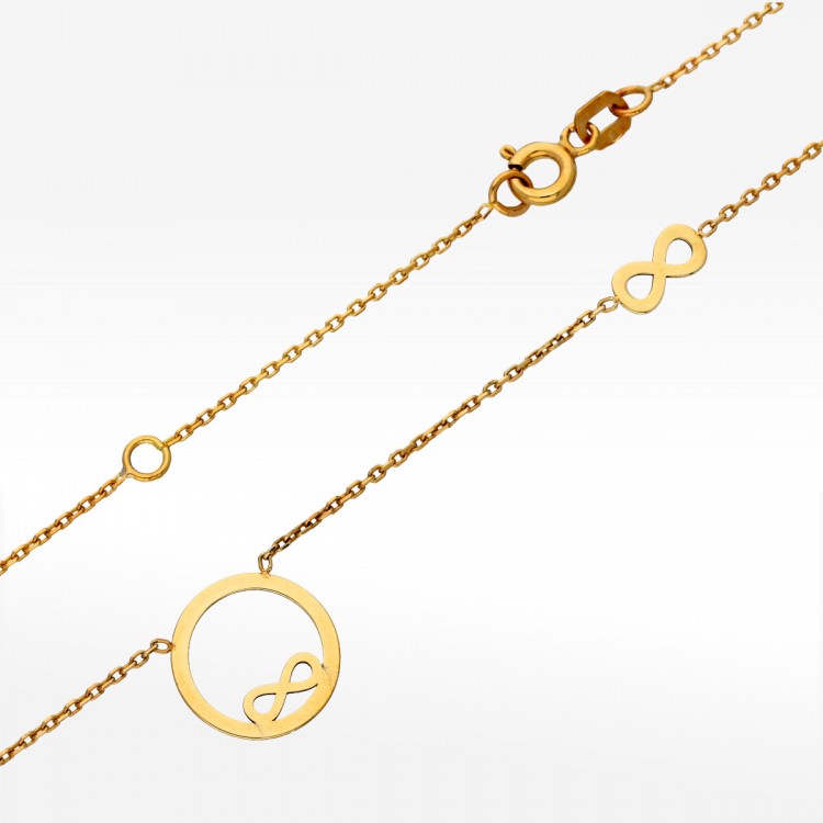 Naszyjnik ze złota symbole nieskończoności 42-45cm