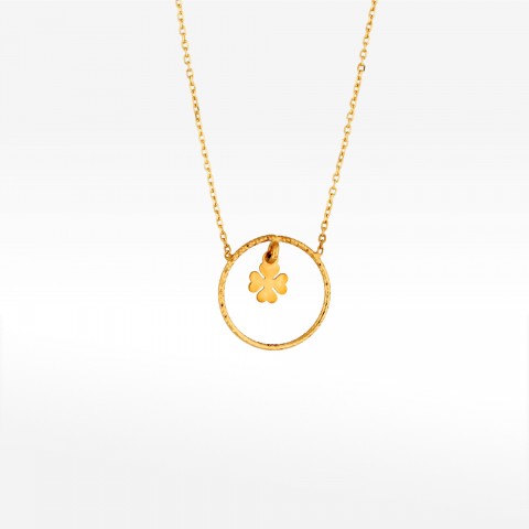 Naszyjnik ze złota z koniczynką 42-45cm