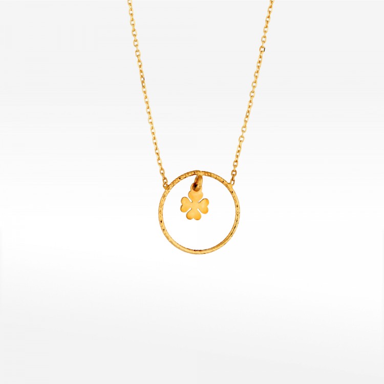 Naszyjnik ze złota z koniczynką 42-45cm