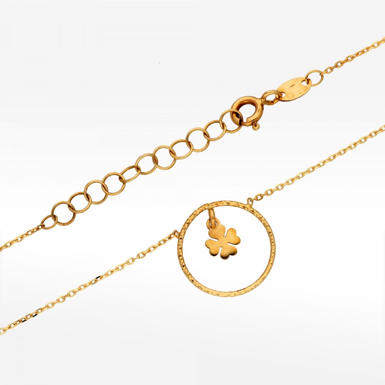 Naszyjnik ze złota z koniczynką 42-45cm