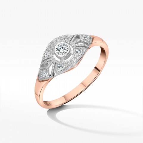 Spektakularny złoty pierścionek z diamentami