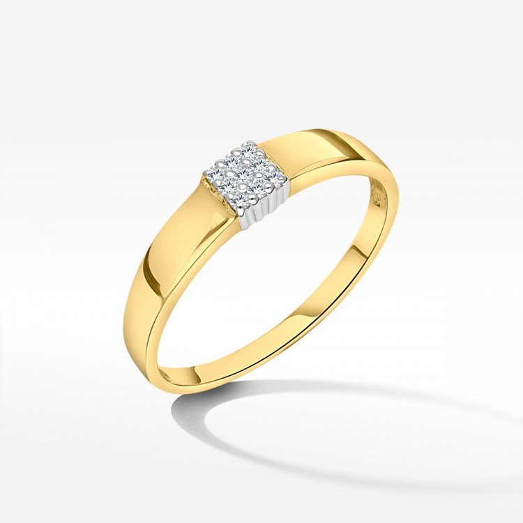 Złoty pierścionek z diamentami