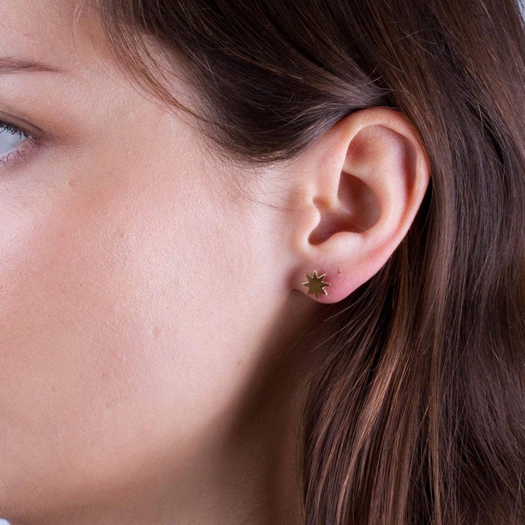 Kolczyki ze złota gwiazdki sztyfty