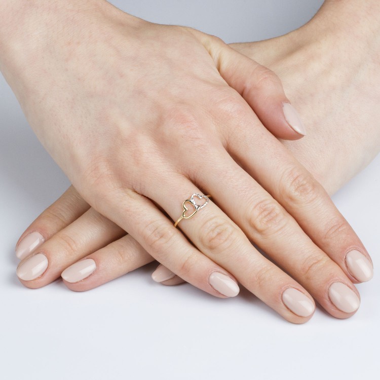 Pierścionek ze złota serca