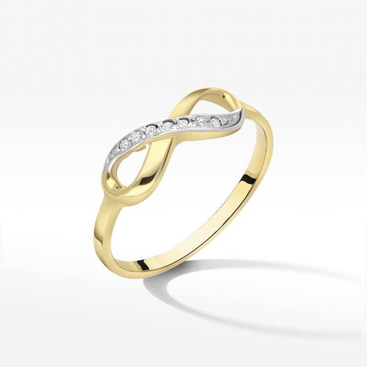 Pierścionek ze złota z nieskończonością