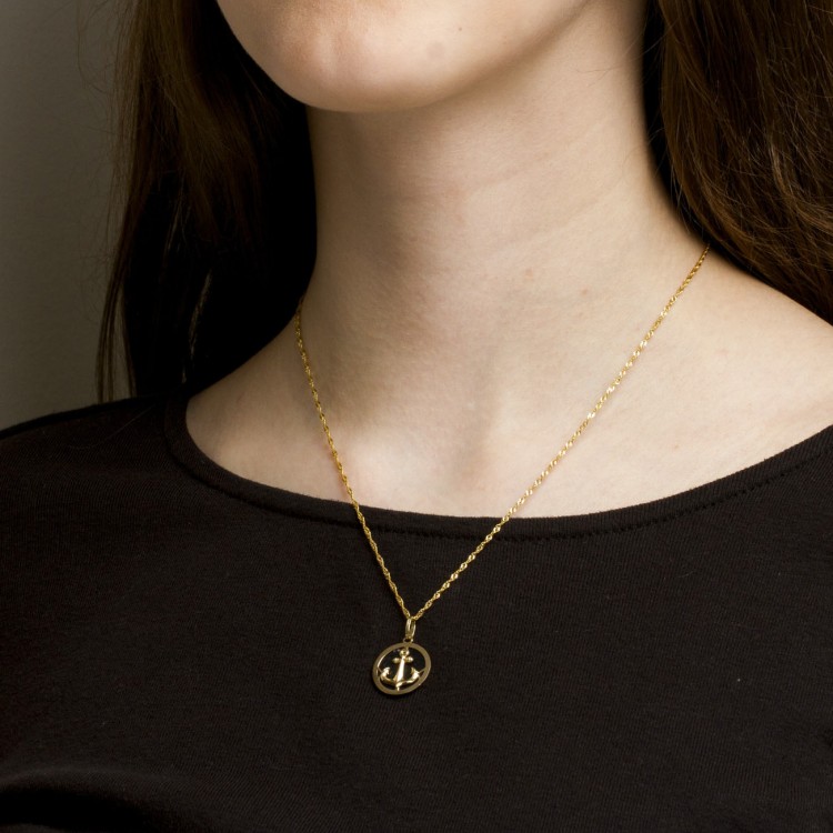 Zawieszka ze złota kotwica