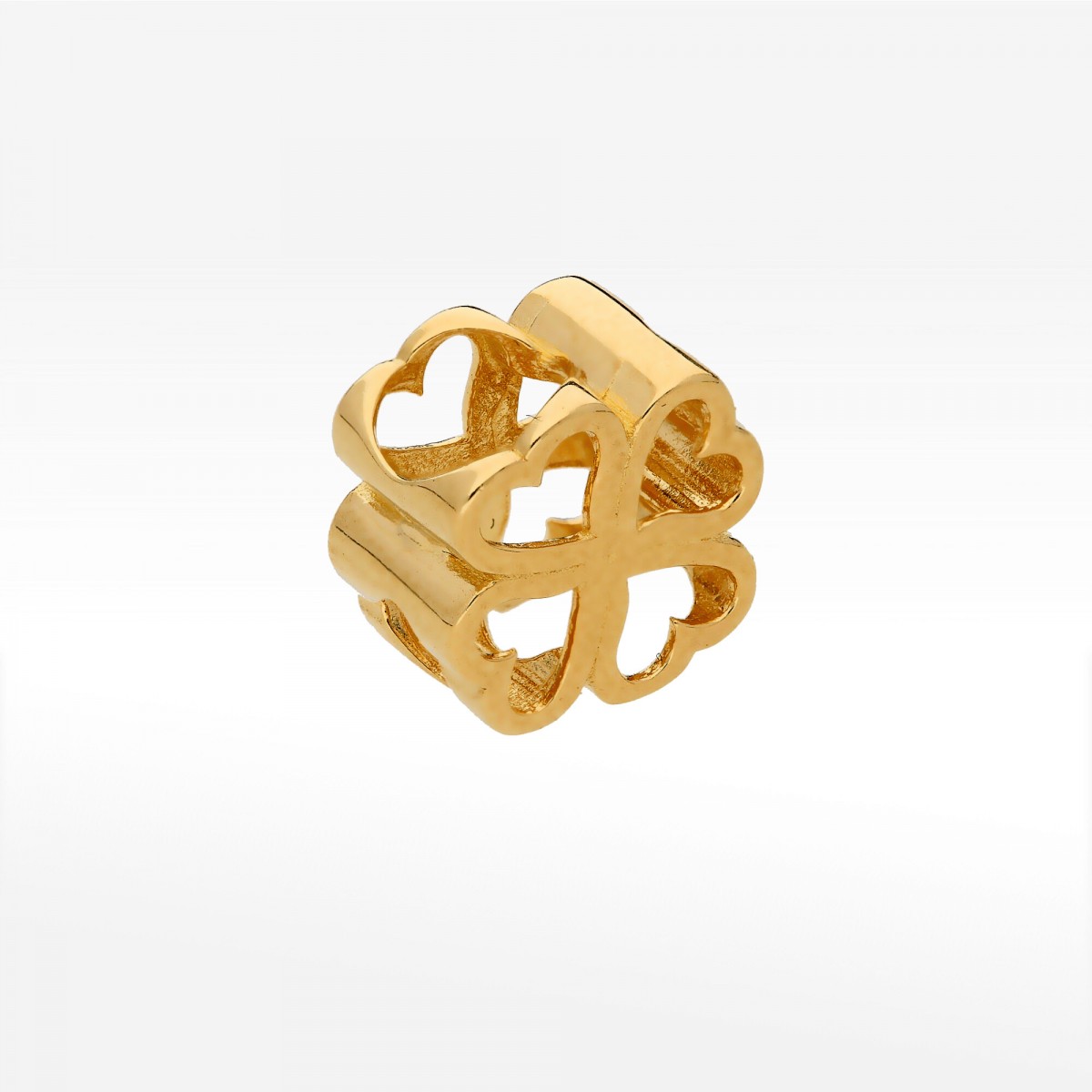 Zawieszka ze złota kwiatek z sercem