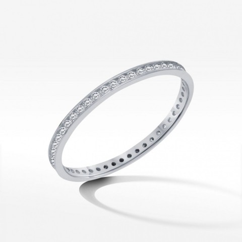 Pierścionek ze złota z białego złota z cyrkoniami