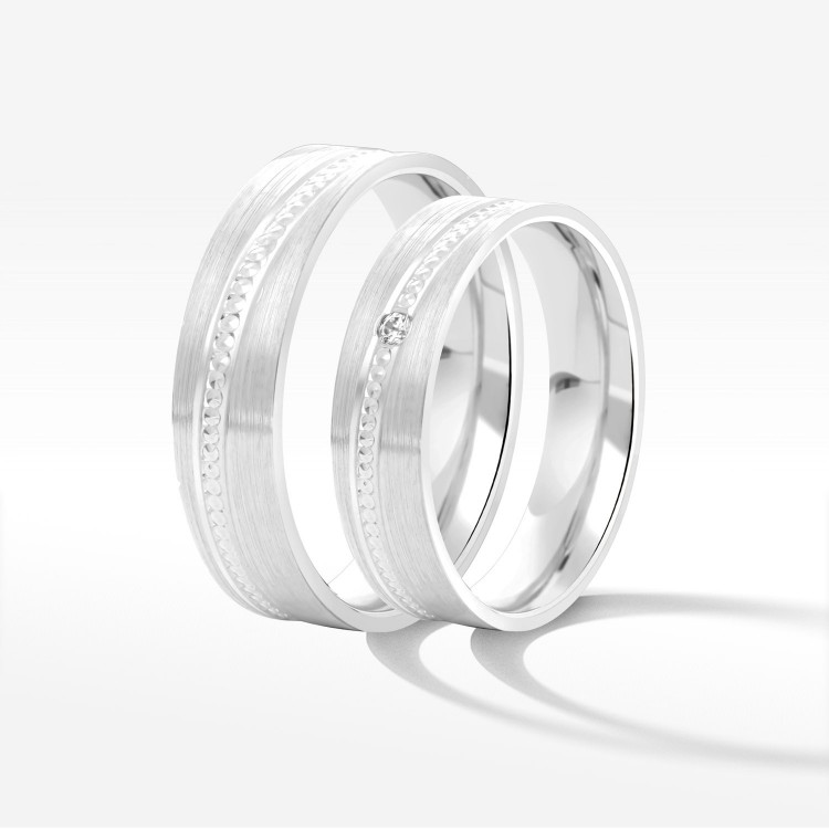 Obrączki ślubne z białego złota 5mm płaskie